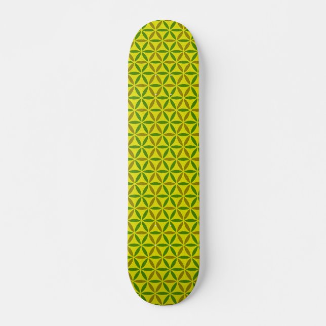 Flower of Life - stamp pattern - BG 3 Skateboard (Front)