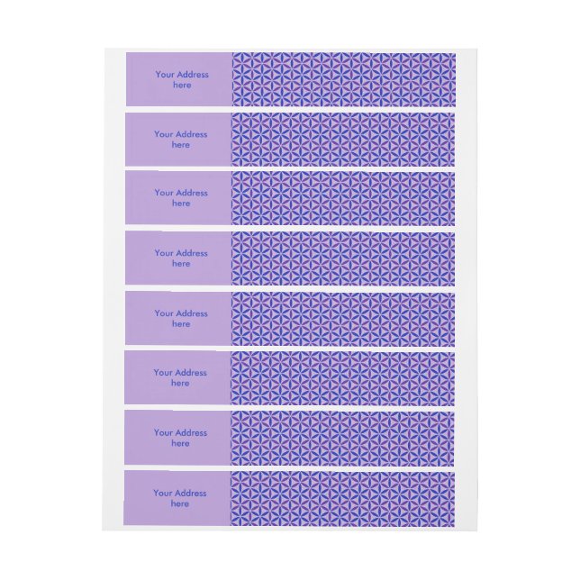 Flower of Life - stamp pattern - BG 4 Wraparound Address Label (Sheet)