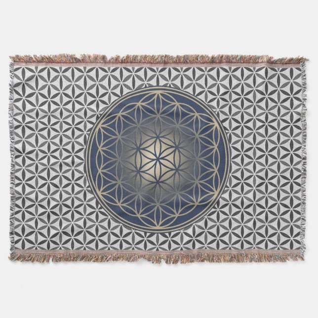 Flower of Life - stamp pattern - BG 5 Throw Blanket (Front)
