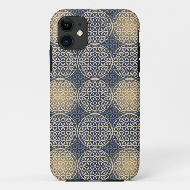 Flower of Life - stamp pattern - blue sand Case-Mate iPhone Case (Back)