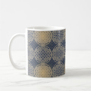 Flower of Life - stamp pattern - blue sand Coffee Mug