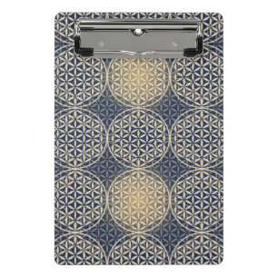 Flower of Life - stamp pattern - blue sand Mini Clipboard