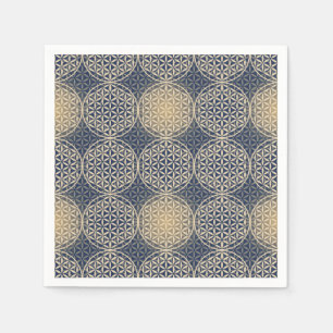 Flower of Life - stamp pattern - blue sand Napkin