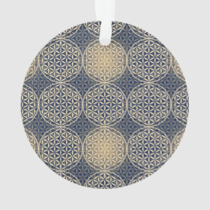 Flower of Life - stamp pattern - blue sand Ornament