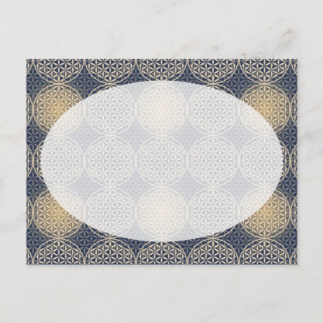 Flower of Life - stamp pattern - blue sand Postcard (Front)