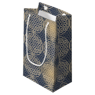 Flower of Life - stamp pattern - blue sand Small Gift Bag