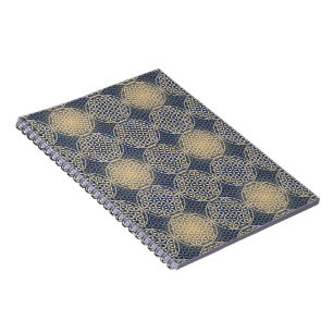 Flower of Life - stamp pattern - blue sand Spiral Notebook