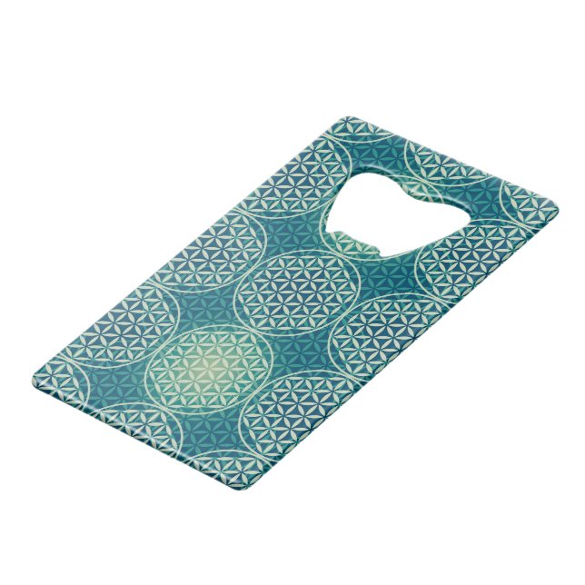 Flower of Life - stamp pattern - cyan blue (Front Angled)