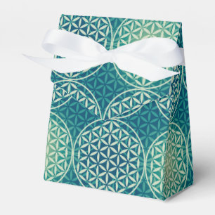 Flower of Life - stamp pattern - cyan blue Favour Box