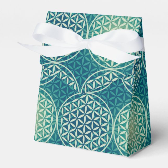 Flower of Life - stamp pattern - cyan blue Favour Box (Front Side)
