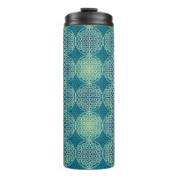 Flower of Life - stamp pattern - cyan blue