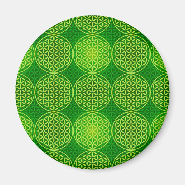 Flower of Life - stamp pattern - green Magnet (Front)