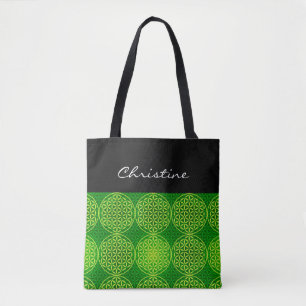 Flower of Life - stamp pattern - green Tote Bag