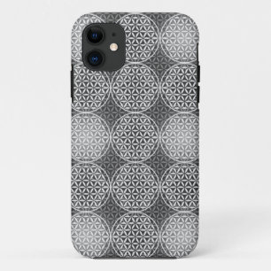 Flower of Life - stamp pattern - grey iPhone 11 Case
