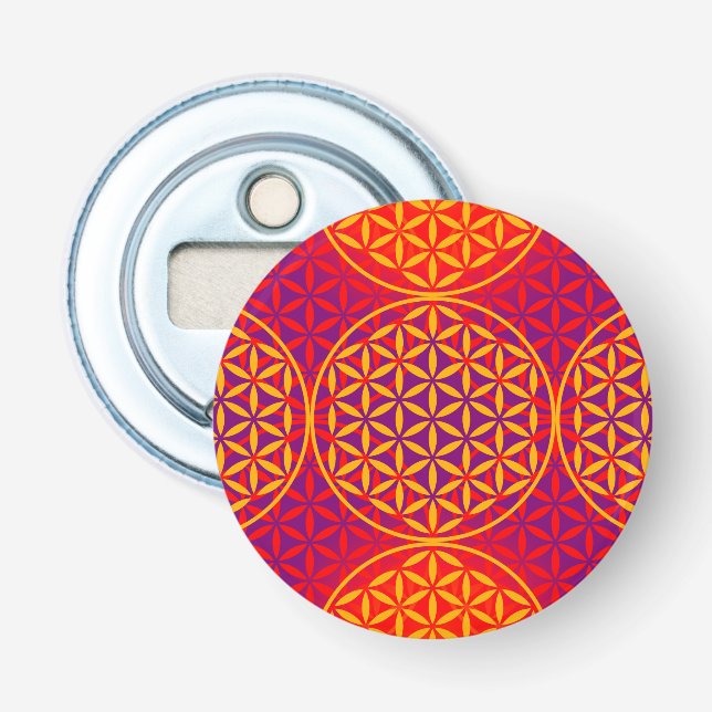 Flower of Life - stamp pattern - orange pink Bottle Opener (Front)
