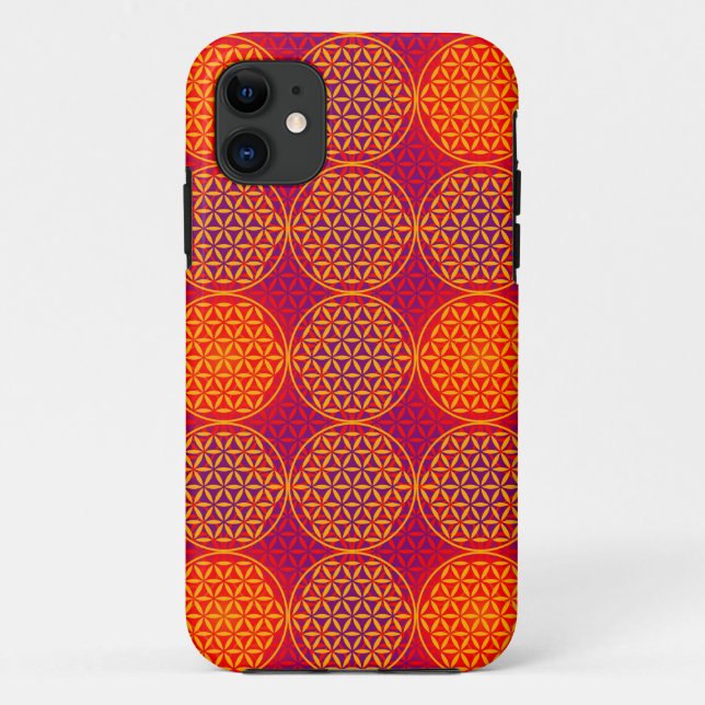 Flower of Life - stamp pattern - orange pink Case-Mate iPhone Case (Back)