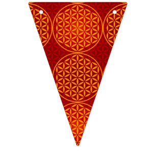 Flower of Life - stamp pattern - orange red Bunting