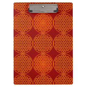 Flower of Life - stamp pattern - orange red Clipboard
