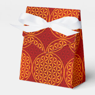 Flower of Life - stamp pattern - orange red Favour Box