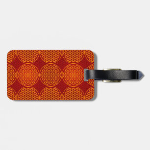 Flower of Life - stamp pattern - orange red Luggage Tag