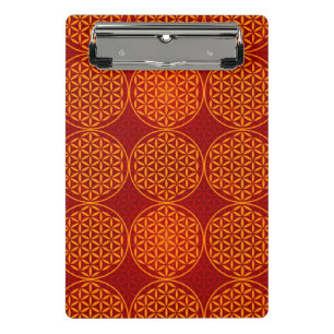 Flower of Life - stamp pattern - orange red Mini Clipboard