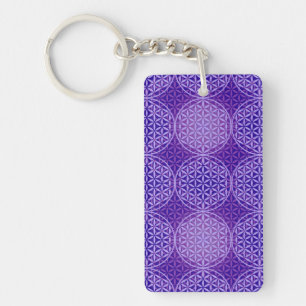 Flower of Life - stamp pattern - purple Key Ring