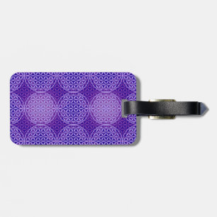 Flower of Life - stamp pattern - purple Luggage Tag