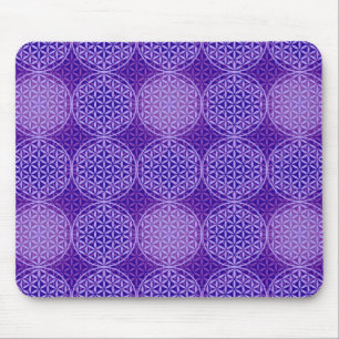 Flower of Life - stamp pattern - purple Mouse Pad
