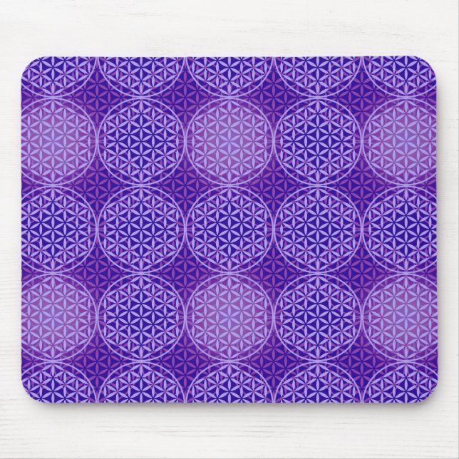 Flower of Life - stamp pattern - purple Mouse Pad (Front)