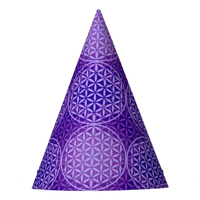 Flower of Life - stamp pattern - purple Party Hat (Front)