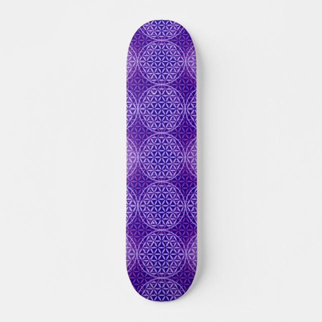 Flower of Life - stamp pattern - purple Skateboard (Front)