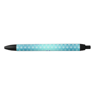 Flower Of Life - stamp seamless pattern - cyan Black Ink Pen