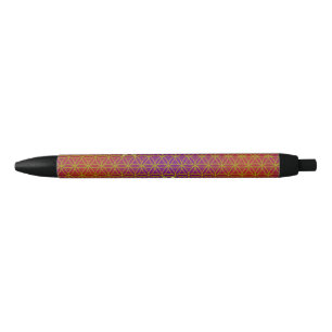 Flower Of Life - stamp seamless pattern - red gold Black Ink Pen