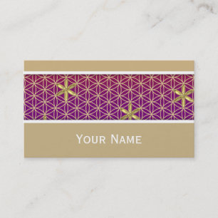 Flower Of Life - stamp seamless pattern - red gold Business Card