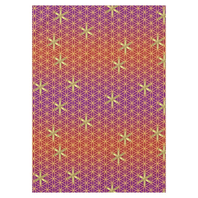 Flower Of Life - stamp seamless pattern - red gold Tablecloth (Front)