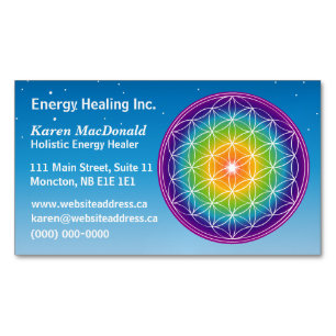 Flower of Life Starry Sky Magnetic Business Card