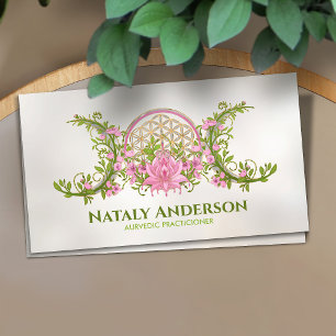 Flower of life Triple Moon Lotus  Business Card