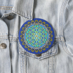 Flower Of Life - Vintage Blossom Ornaments 1 10 Cm Round Badge