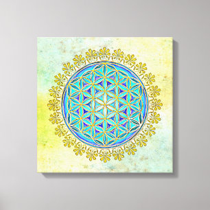 Flower Of Life - Vintage Blossom Ornaments 1 Canvas Print