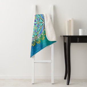 Flower Of Life - Vintage Blossom Ornaments 1 Sherpa Blanket