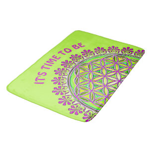 Flower Of Life - Vintage Blossom Ornaments 2 Bath Mat