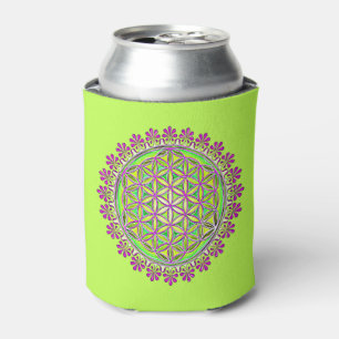 Flower Of Life - Vintage Blossom Ornaments 2 Can Cooler