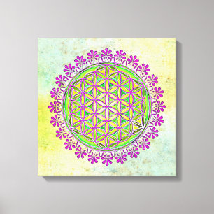 Flower Of Life - Vintage Blossom Ornaments 2 Canvas Print