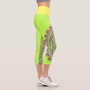 Flower Of Life - Vintage Blossom Ornaments 2 Capri Leggings