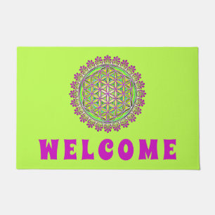 Flower Of Life - Vintage Blossom Ornaments 2 Doormat