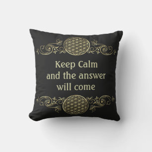 Flower of Life - vintage IV + your saying Outdoor Cushion