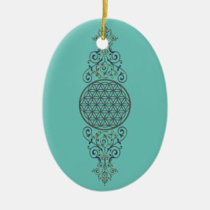 Flower Of Life - Vintage Ornaments blue gold