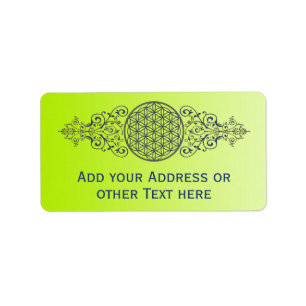 Flower Of Life - Vintage Ornaments blue gold Label