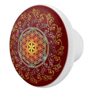Flower Of Life - Vintage Ornaments Mandala 1 Ceramic Knob