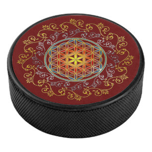 Flower Of Life - Vintage Ornaments Mandala 1 Hockey Puck